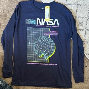 Hyper Space Kids Long Sleeve NASA Shirt - Navy